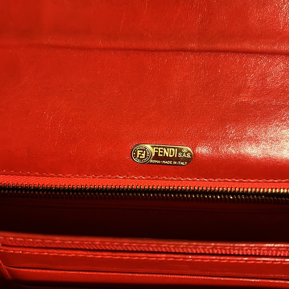 Authentic Fendi clutch WOC leopard red - Picture 10 of 17